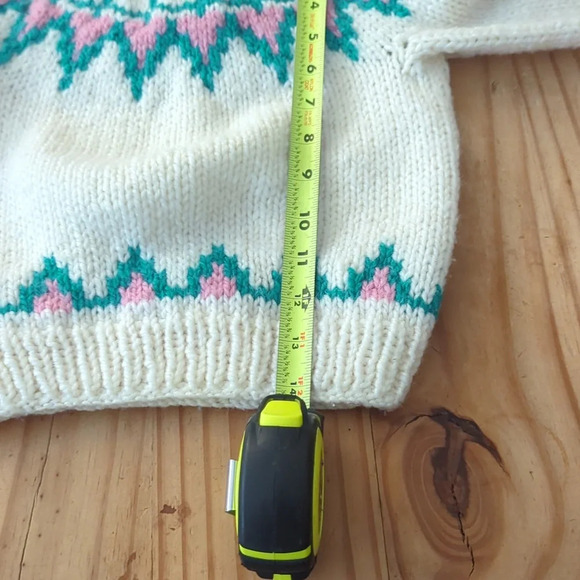 Hand knit toddler wool blend icelandic sweater 3-4 year old. - Picture 3 of 4